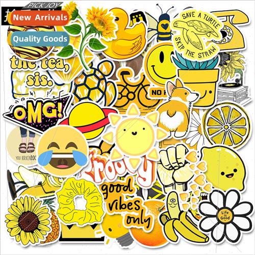 50 pcs of yellow series of small clear stickers personalized 玩具/童车/益智/积木/模型 其他手工制作 原图主图