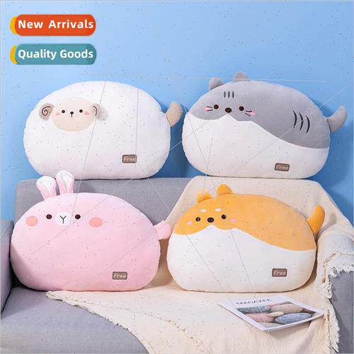 New lazy sheep round doodle cat pillow plush doll girls bed