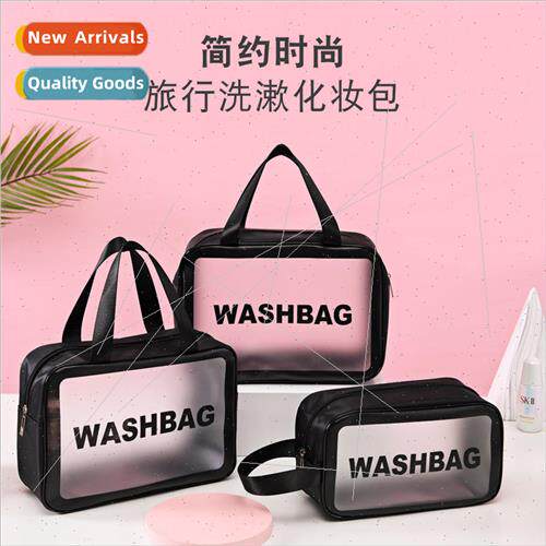 Transparent three-piece makeup wash bag large capacity pvc +