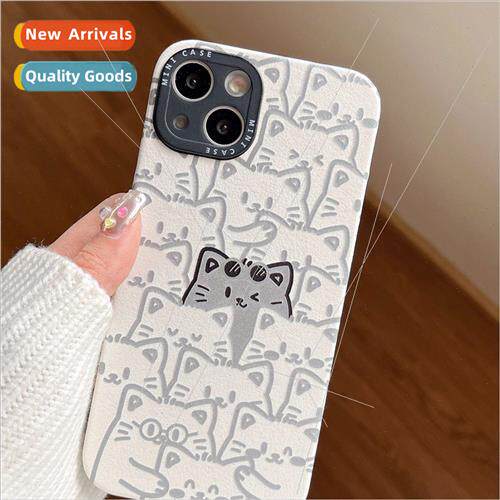 Cartoon Full Screen Line Cat Apple 13Promax Cute 11 适用 iPh