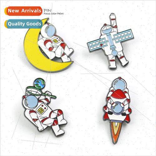 Space commemorative badge spaceship rocket space astronaut b