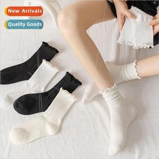 Mary ear socks wooden shoes Jane calf mid womens lace White