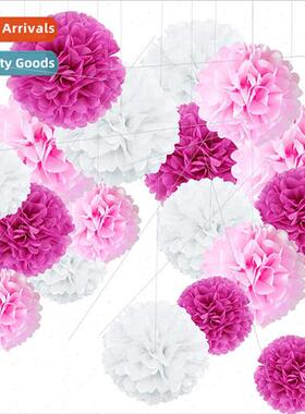 Paper Flower Ball 18 Pieces Combination Set Birthday Party W