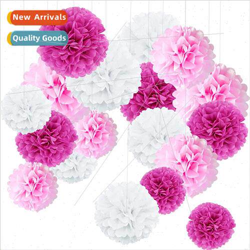Paper Flower Ball 18 Pieces Combination Set Birthday Party W