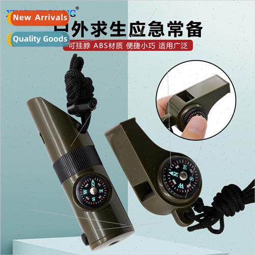 7-in-1 Survival Whistle Compass Thermometer 3-in-1 Multi-Pur