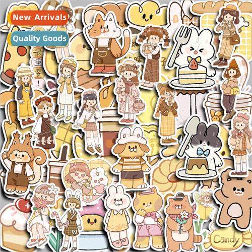 Korea cute butter bread 70 handbook stickers suitcase phone