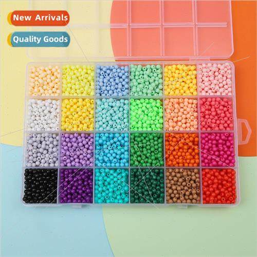24 Grid Macaron Color 4mm Acrylic Beads Set DIY Handmade Bra