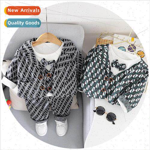 2023 Boys suit dress three-piece vest suit cotton Korean  of