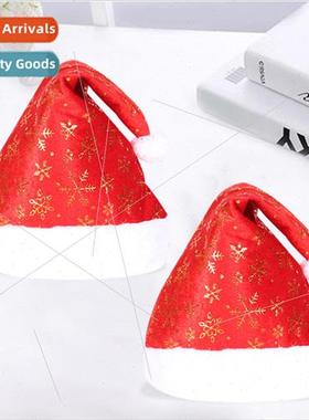 Christmas hats gold printed hats thickened gold bells hats C