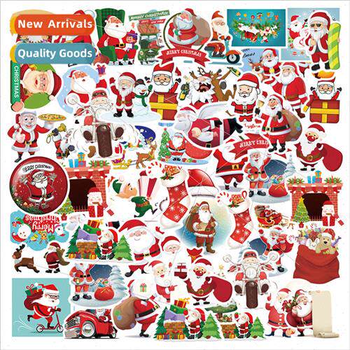 50 Christmas stickers Cute Santa Claus elk car decorative lu
