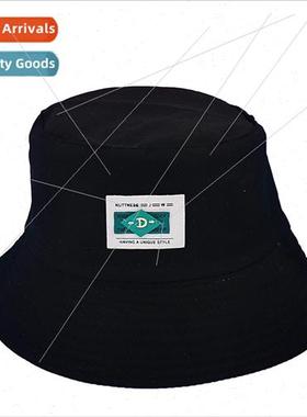 Double-sided wear hat female retro labeling fisherman hat Ko