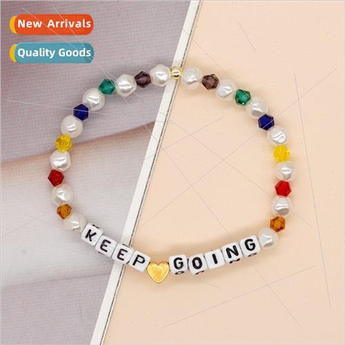 Wind Square Letter Beads Colorful Crystal Beads Between Imit