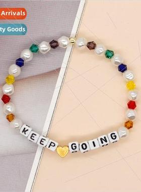 Wind Square Letter Beads Colorful Crystal Beads Between Imit