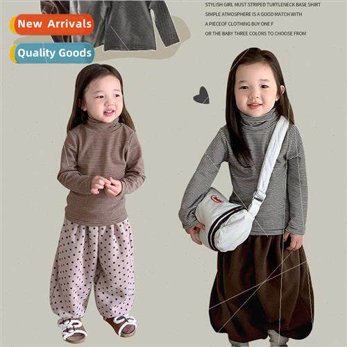 Childrens clothing 2023 fall and winter childrens high neck
