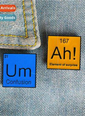 Cartoon element oil drop brooch Elemental periodic table bro