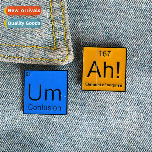Cartoon element oil drop brooch Elemental periodic table bro