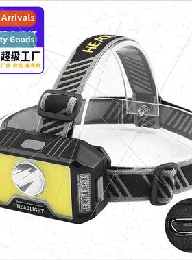 New T6+COB Floodlight Super Bright Headlamp USB Rechargeable