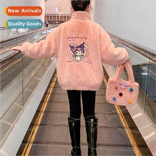 Girls lambswool jacket fall and winter  2023 new childrens