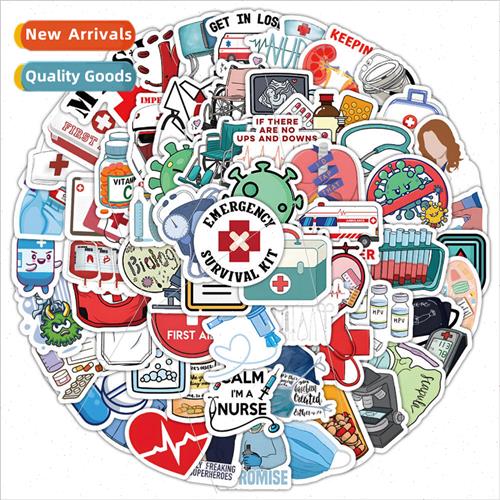 100 hospital icon cartoon stickers decorative medical suppli