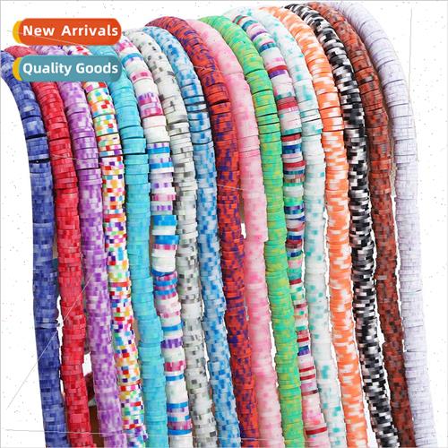 Soft ceramic two-color system flake loose beads string space