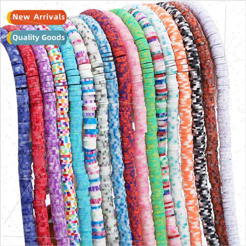 Soft ceramic two-color system flake loose beads string space