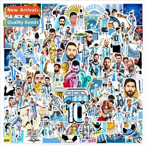 100 ball king messi doodle sticker trolley case helmet water