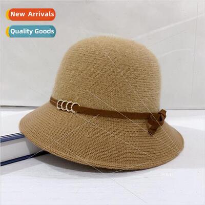 Imitation sable knitted fisherman hat female fall and winter