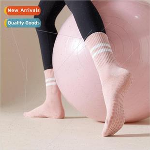 mid calf cotton Yoga silicone womens slip indoo socks