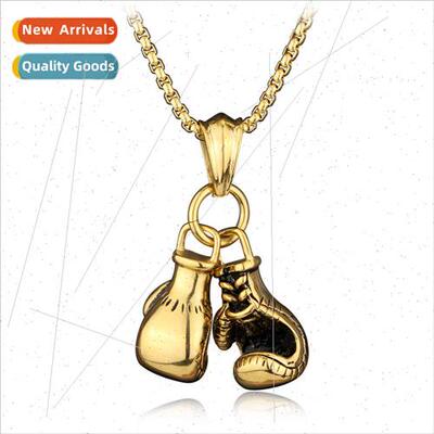 Stallone boxing gloves necklace personalized punk double glo