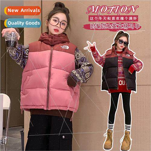 Girls down cotton vest winter 2023 new childrens big girls f