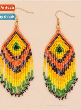 Ins Style Personalized Colorful Flower Loop Line Tassel Arti