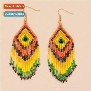 Colorful Flower Loop Ins Tassel Personalized Line Arti Style