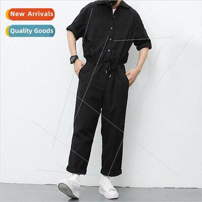 19 summer new Japanese retro workwear casual loose drawstrin