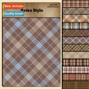paper coffee diy pcs material plaid color mocha Vintage