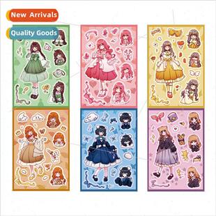 8 cardamom girl dress up girl cartoon stickers can be handbo
