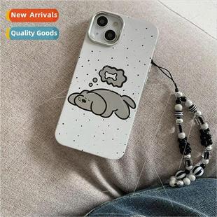 Korean ins white background splash ink puppy 适用 iPhone 13