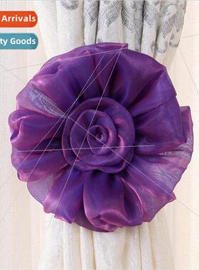 Korea Fabric Lace Flower Curtain Buckles Sunflower Rose Curt