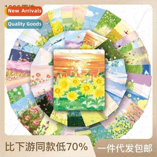 50 oil painting flowers luggage stickers creative waterproof