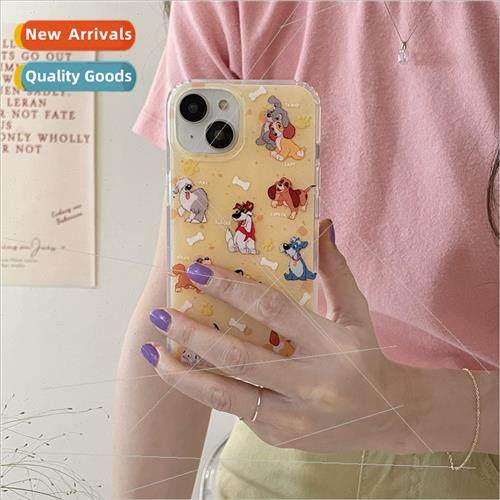 INS Double Layer Full Screen Cartoon Dog 适用 iPhone 12/13Pr