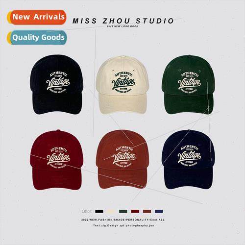 American retro embroidery soft top baseball cap children sum