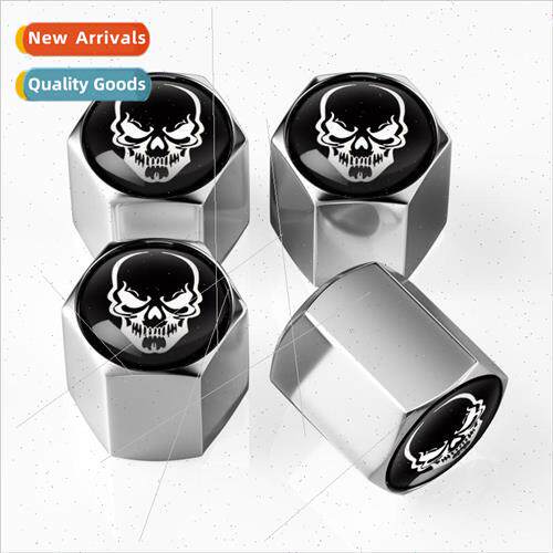 Skull tire valve cap metal valve cap car personalized decora