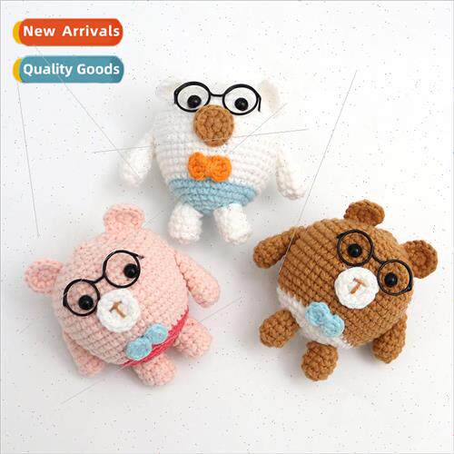 Finished handmade crochet teddy bear pendant wool knitting k