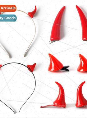 New Halloween headdress devils horns jewelry hair bands red
