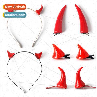 New Halloween headdress devils horns jewelry hair bands red