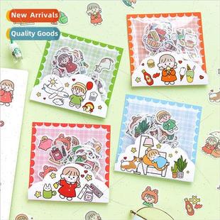 pack cute little Small girl sticker character daily theater