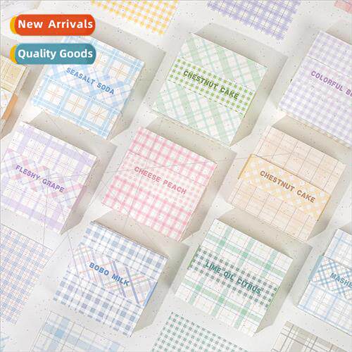 Paper Dyeing Sticky Notes Plaid Element Series Fresh Plaid H