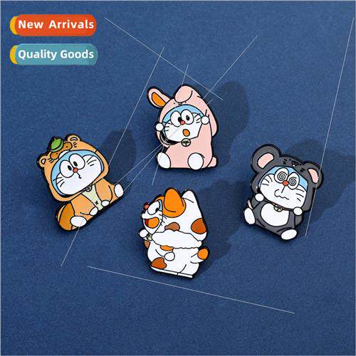 Cartoon animation characters metal badge Doraemon robot cat