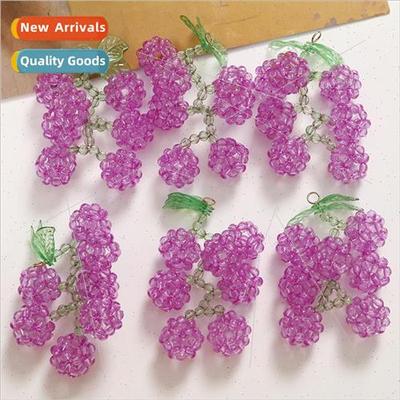 Korean crystal green leaves purple grapes diy handmade weavi