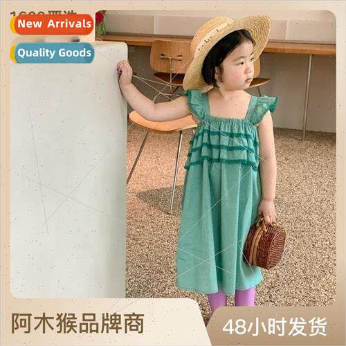Girls dress summer lace lace halter dress Korean  of the loo
