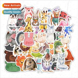 Cute Watercolor Animals 50 Helmet Stickers Journal ggage Not